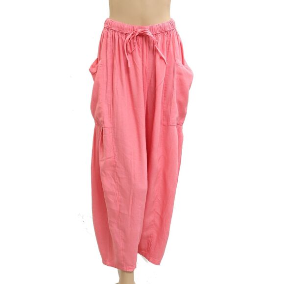Free People Free-est Quinn Pants Harem Slouchy Wide Leg Billowy Pink S 283471 - Picture 1 of 5